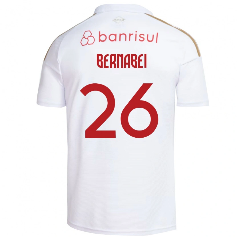 Danxen Barn Alexandro Bernabei #26 Vit Röd Bortatröja Matchtröjor 2026/27 Tröjor T-Tröja