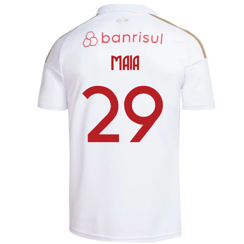 Danxen Barn Thiago Maia #29 Vit Röd Bortatröja Matchtröjor 2026/27 Tröjor T-Tröja