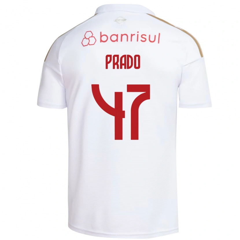 Danxen Barn Gustavo Prado #47 Vit Röd Bortatröja Matchtröjor 2026/27 Tröjor T-Tröja