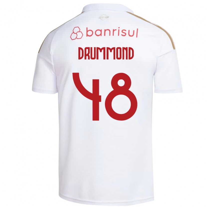 Danxen Barn Lucca Drummond #48 Vit Röd Bortatröja Matchtröjor 2026/27 Tröjor T-Tröja