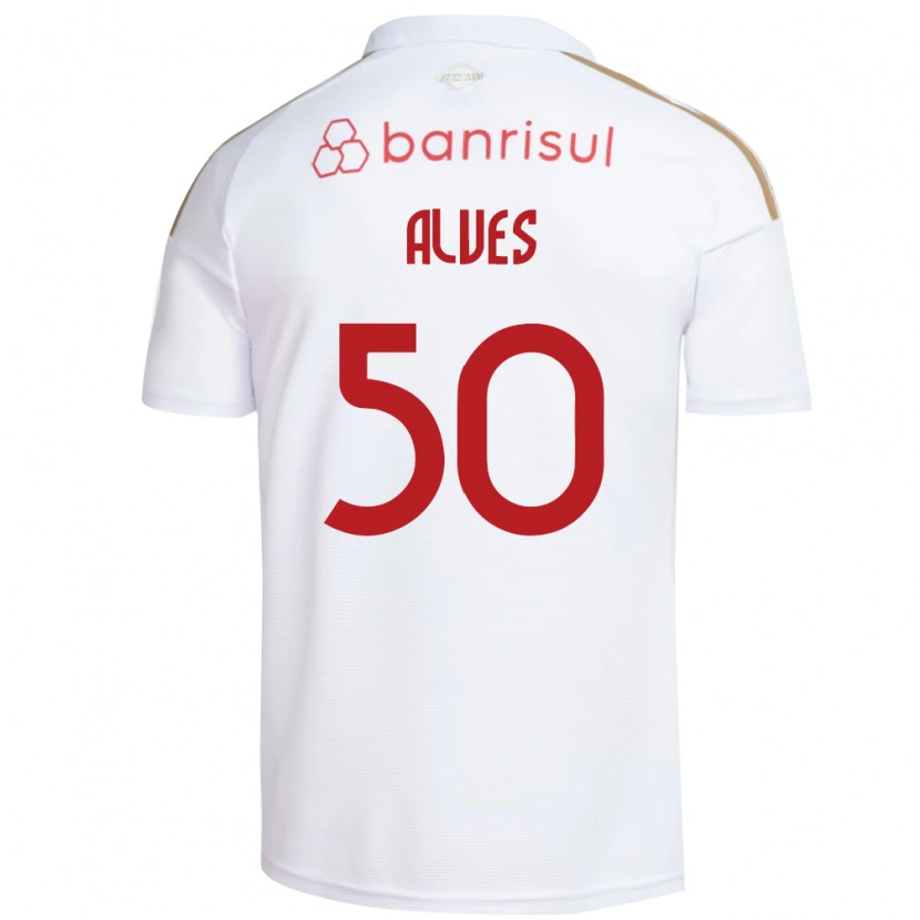 Danxen Barn Kauan Alves #50 Vit Röd Bortatröja Matchtröjor 2026/27 Tröjor T-Tröja