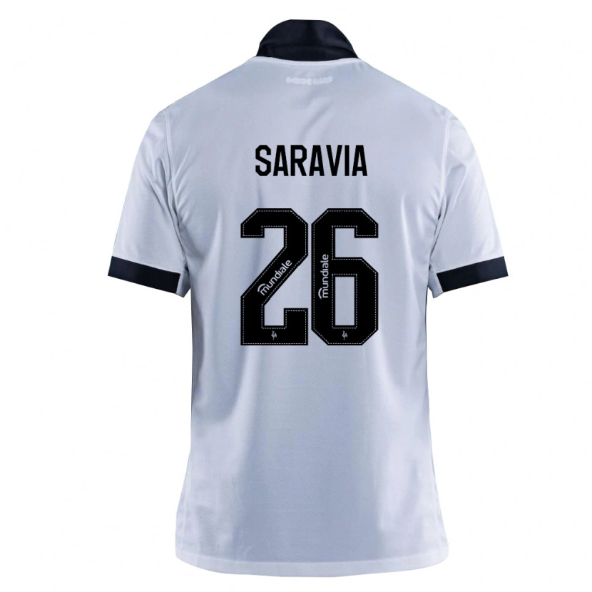 Danxen Barn Renzo Saravia #26 Svart Vit Bortatröja Matchtröjor 2026/27 Tröjor T-Tröja
