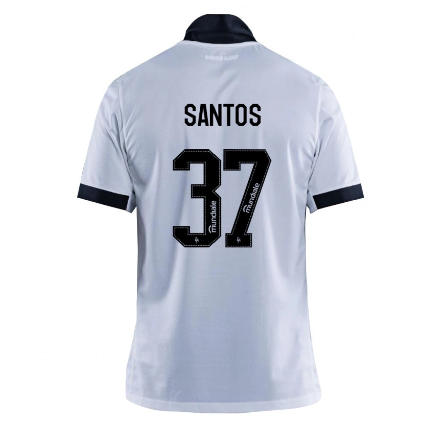 Danxen Barn Junior Santos #37 Svart Vit Bortatröja Matchtröjor 2026/27 Tröjor T-Tröja