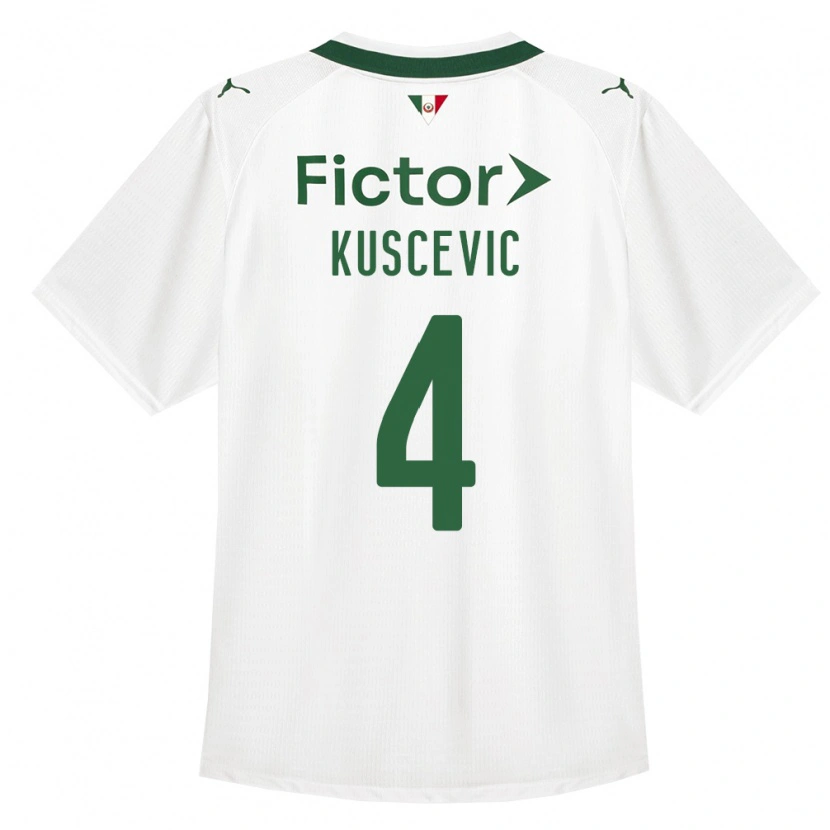 Danxen Barn Benjamin Kuscevic #4 Grön Vit Bortatröja Matchtröjor 2026/27 Tröjor T-Tröja