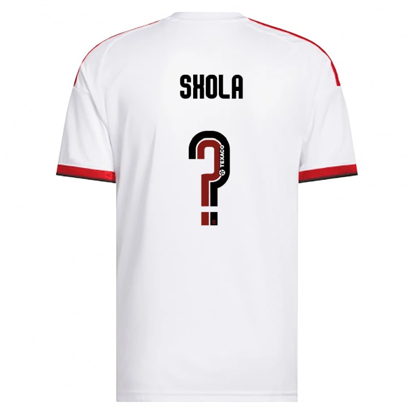 Danxen Barn Ogundana Shola #0 Vit Röd Svart Bortatröja Matchtröjor 2026/27 Tröjor T-Tröja