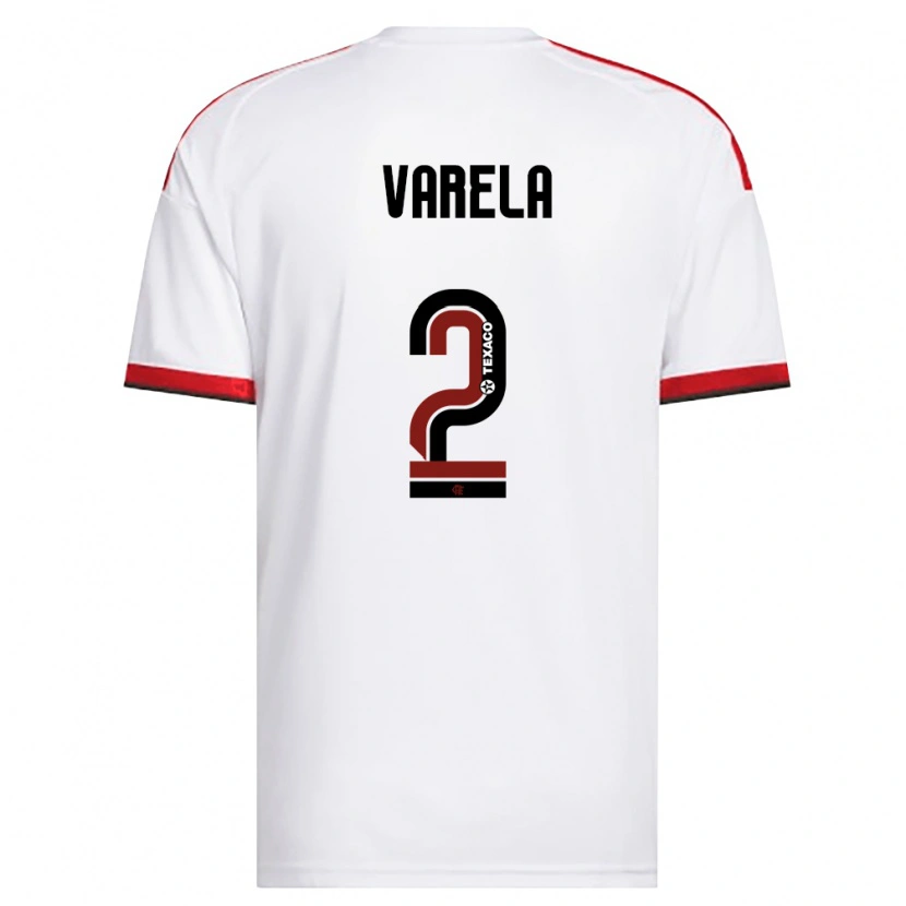 Danxen Barn Guillermo Varela #2 Vit Röd Svart Bortatröja Matchtröjor 2026/27 Tröjor T-Tröja