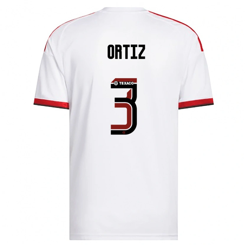 Danxen Barn Léo Ortiz #3 Vit Röd Svart Bortatröja Matchtröjor 2026/27 Tröjor T-Tröja