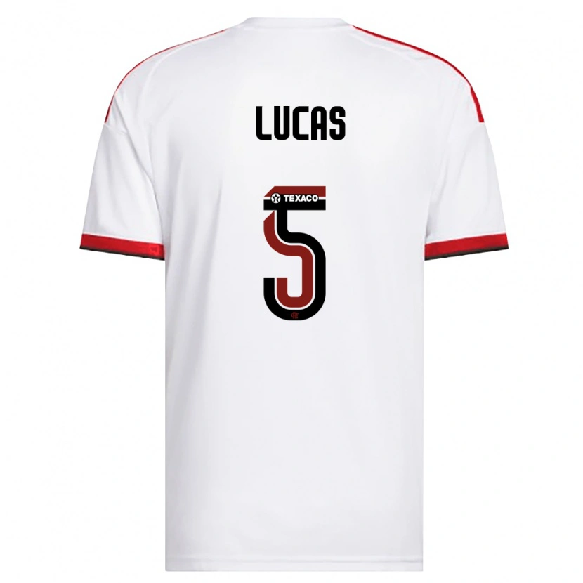 Danxen Barn Rayan Lucas #5 Vit Röd Svart Bortatröja Matchtröjor 2026/27 Tröjor T-Tröja