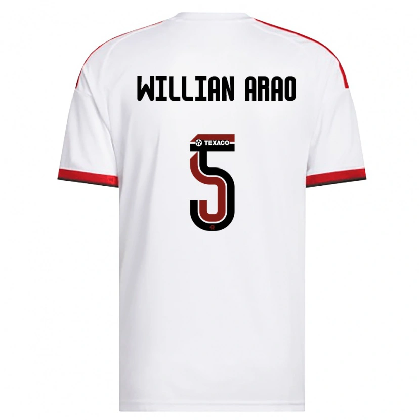 Danxen Barn Willian Arao #5 Vit Röd Svart Bortatröja Matchtröjor 2026/27 Tröjor T-Tröja