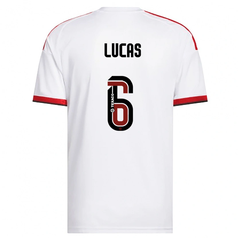Danxen Barn Ayrton Lucas #6 Vit Röd Svart Bortatröja Matchtröjor 2026/27 Tröjor T-Tröja
