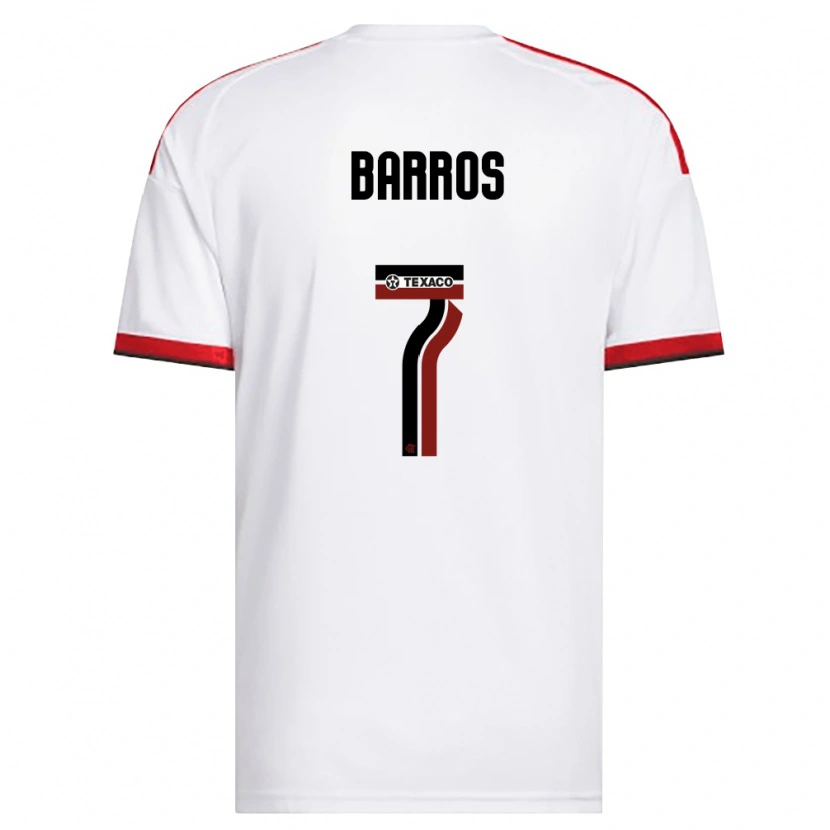 Danxen Barn Rafa Barros #7 Vit Röd Svart Bortatröja Matchtröjor 2026/27 Tröjor T-Tröja