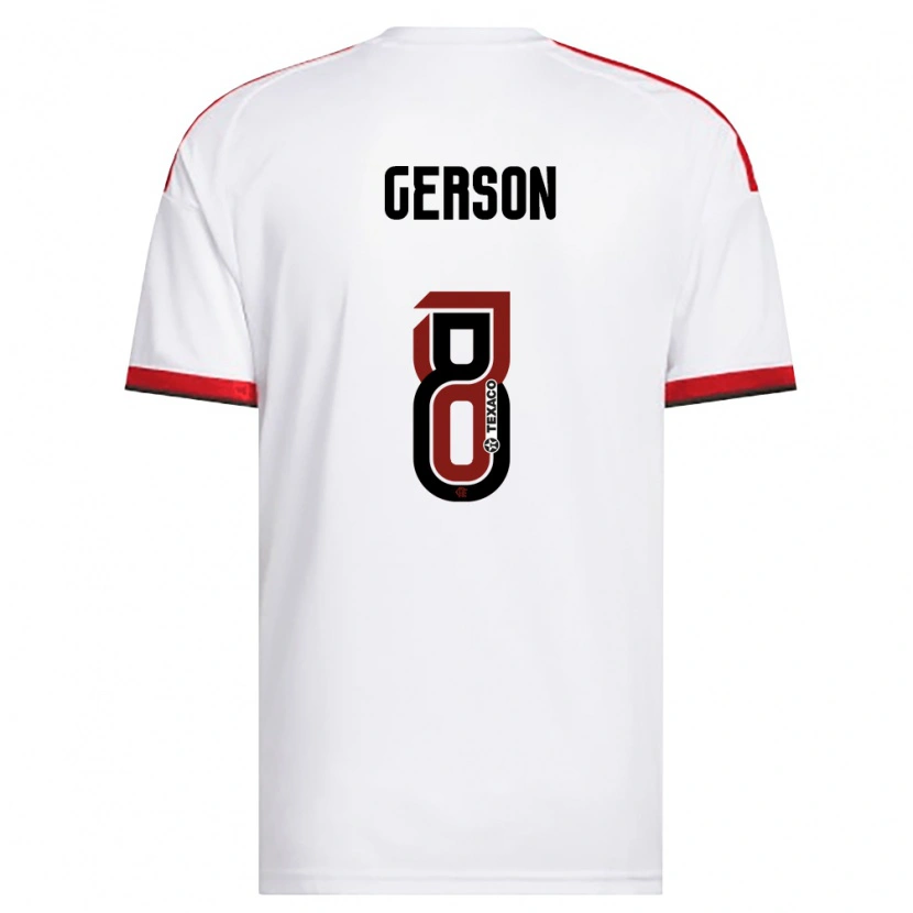 Danxen Barn Gerson #8 Vit Röd Svart Bortatröja Matchtröjor 2026/27 Tröjor T-Tröja