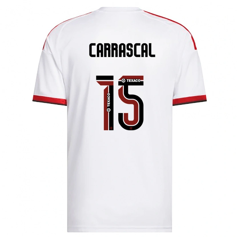 Danxen Barn Jorge Carrascal #15 Vit Röd Svart Bortatröja Matchtröjor 2026/27 Tröjor T-Tröja
