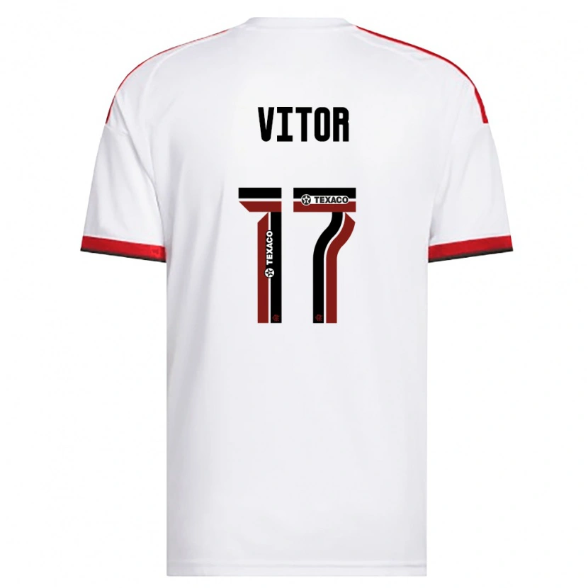 Danxen Barn João Vitor #17 Vit Röd Svart Bortatröja Matchtröjor 2026/27 Tröjor T-Tröja