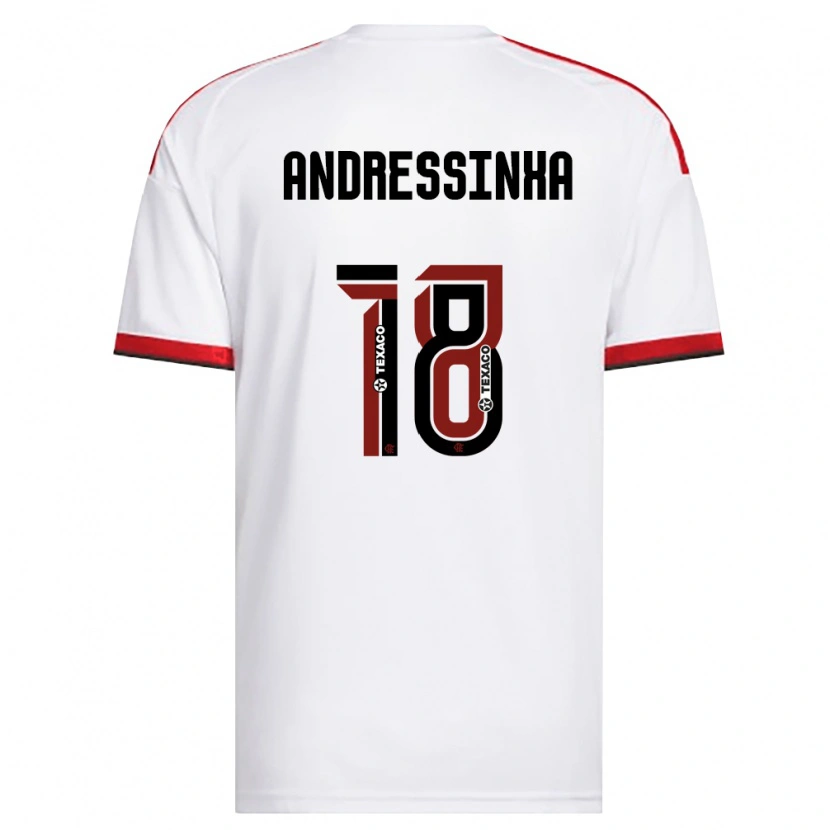 Danxen Barn Andressinha #18 Vit Röd Svart Bortatröja Matchtröjor 2026/27 Tröjor T-Tröja