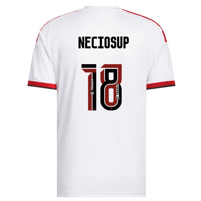 Danxen Barn Adriano Neciosup #18 Vit Röd Svart Bortatröja Matchtröjor 2026/27 Tröjor T-Tröja