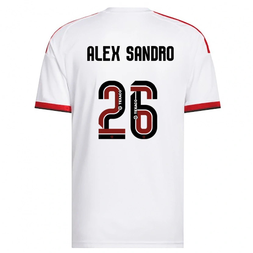 Danxen Barn Alex Sandro #26 Vit Röd Svart Bortatröja Matchtröjor 2026/27 Tröjor T-Tröja