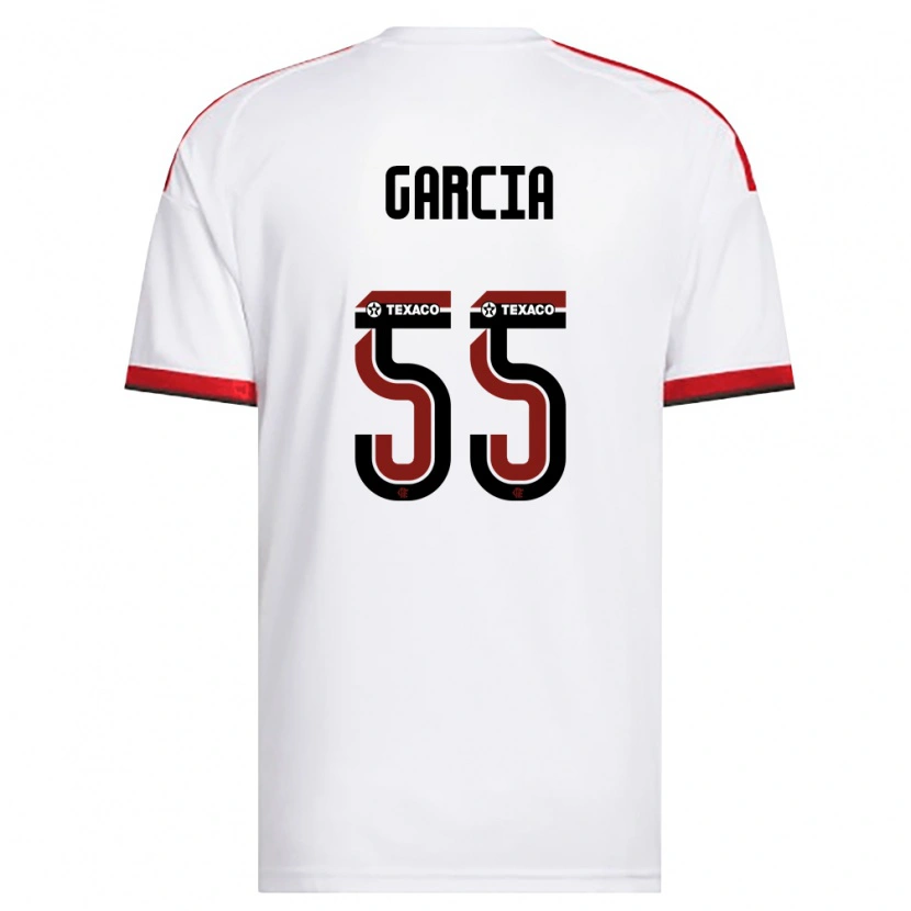 Danxen Barn Caio Garcia #55 Vit Röd Svart Bortatröja Matchtröjor 2026/27 Tröjor T-Tröja