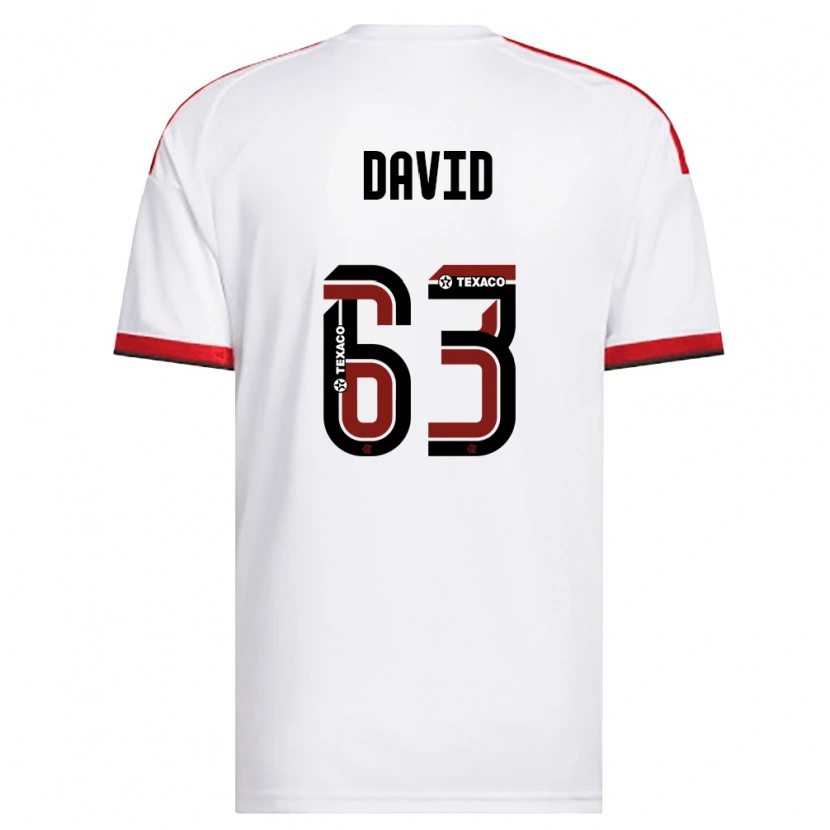 Danxen Barn David Viana De Oliveira #63 Vit Röd Svart Bortatröja Matchtröjor 2026/27 Tröjor T-Tröja