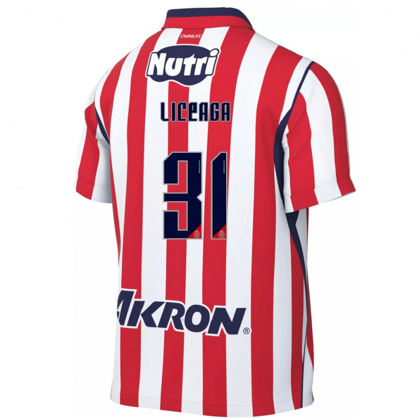 Danxen Män Sebastián Liceaga #31 Röd Vit Hemmatröja Matchtröjor 2026/27 Tröjor T-Tröja