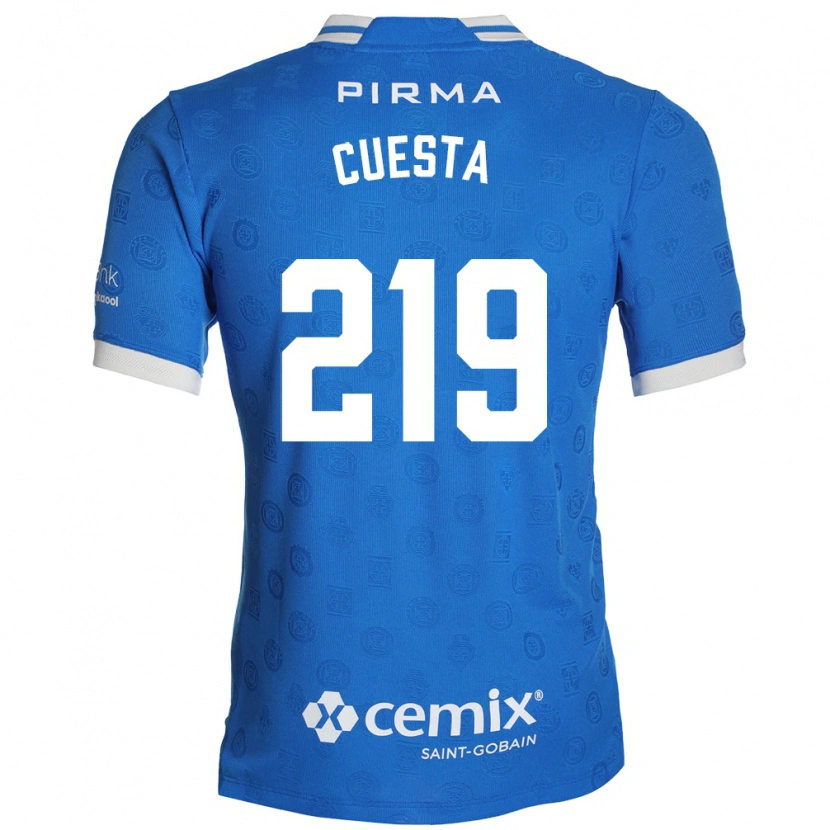 Danxen Män Íñigo Cuesta #219 Blå Vit Röd Hemmatröja Matchtröjor 2026/27 Tröjor T-Tröja
