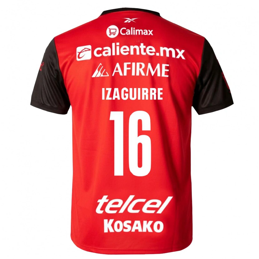 Danxen Män Estefanía Izaguirre #16 Svart Röd Hemmatröja Matchtröjor 2026/27 Tröjor T-Tröja