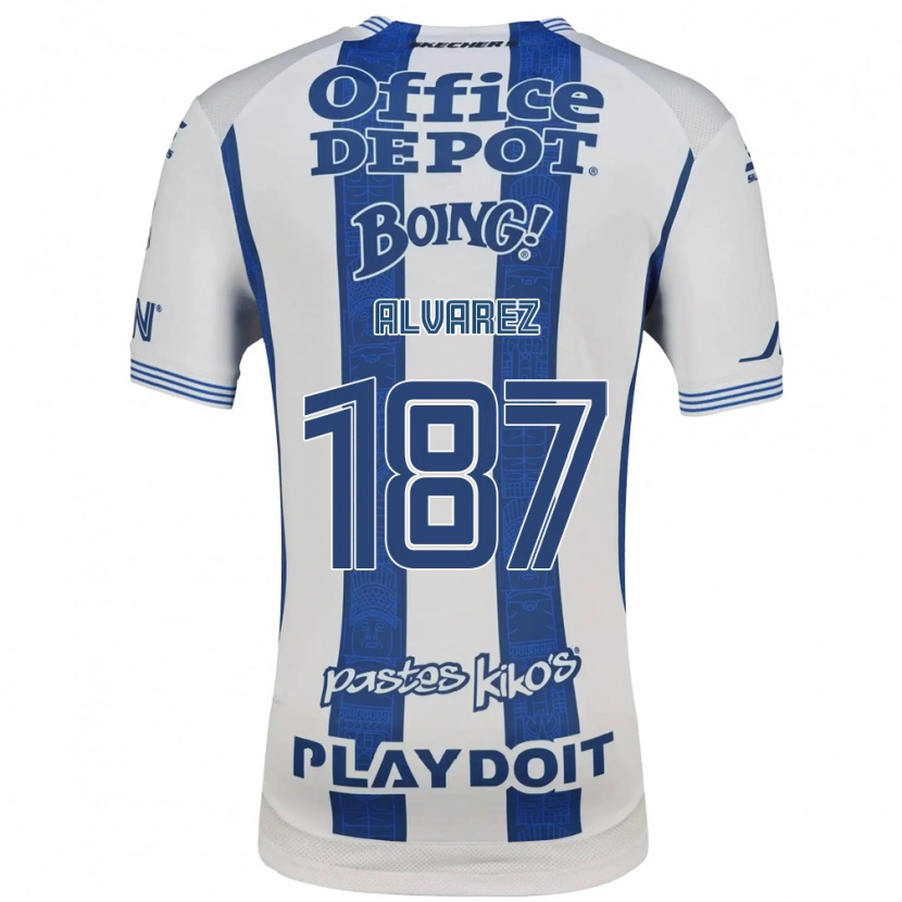 Danxen Män Gael Álvarez #187 Vit Marinblå Hemmatröja Matchtröjor 2026/27 Tröjor T-Tröja