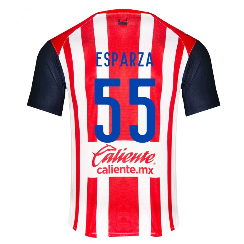 Danxen Män Sebastián Esparza #55 Röd Svart Vit Hemmatröja Matchtröjor 2026/27 Tröjor T-Tröja
