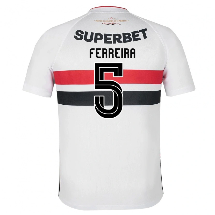 Danxen Män Matheus Ferreira #5 Vit Röd Svart Hemmatröja Matchtröjor 2026/27 Tröjor T-Tröja