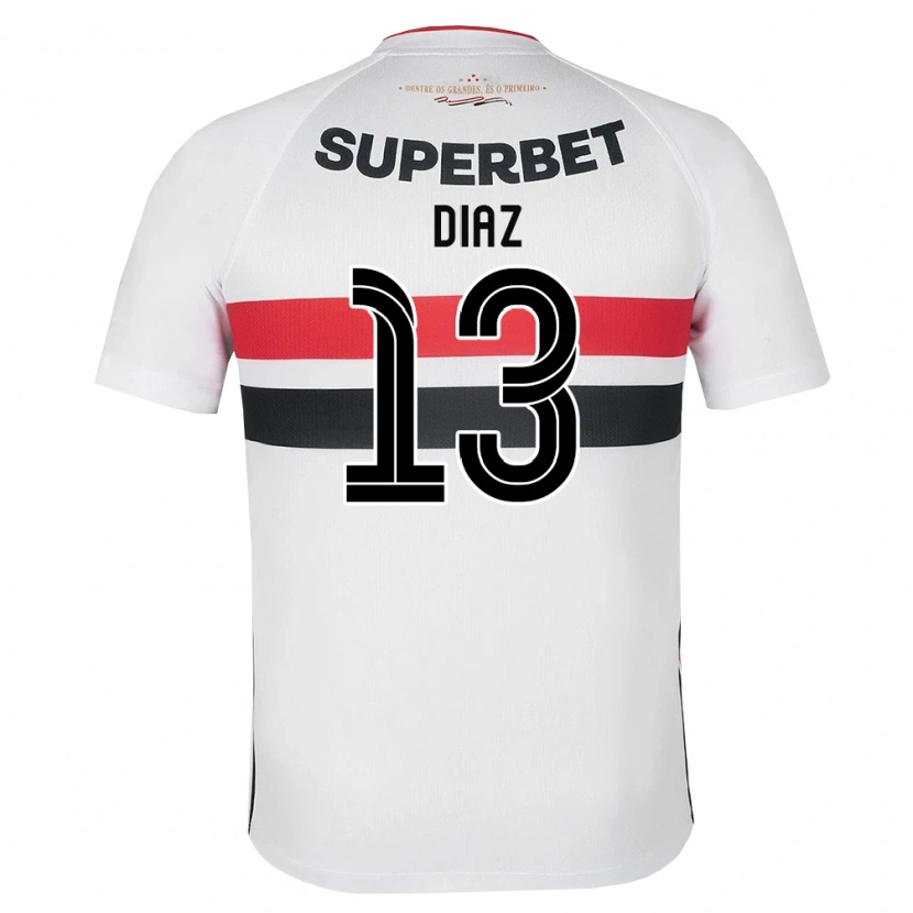 Danxen Män Enzo Díaz #13 Vit Röd Svart Hemmatröja Matchtröjor 2026/27 Tröjor T-Tröja