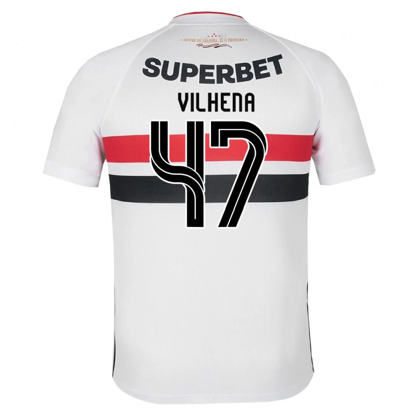 Danxen Män Pedro Vilhena #47 Vit Röd Svart Hemmatröja Matchtröjor 2026/27 Tröjor T-Tröja