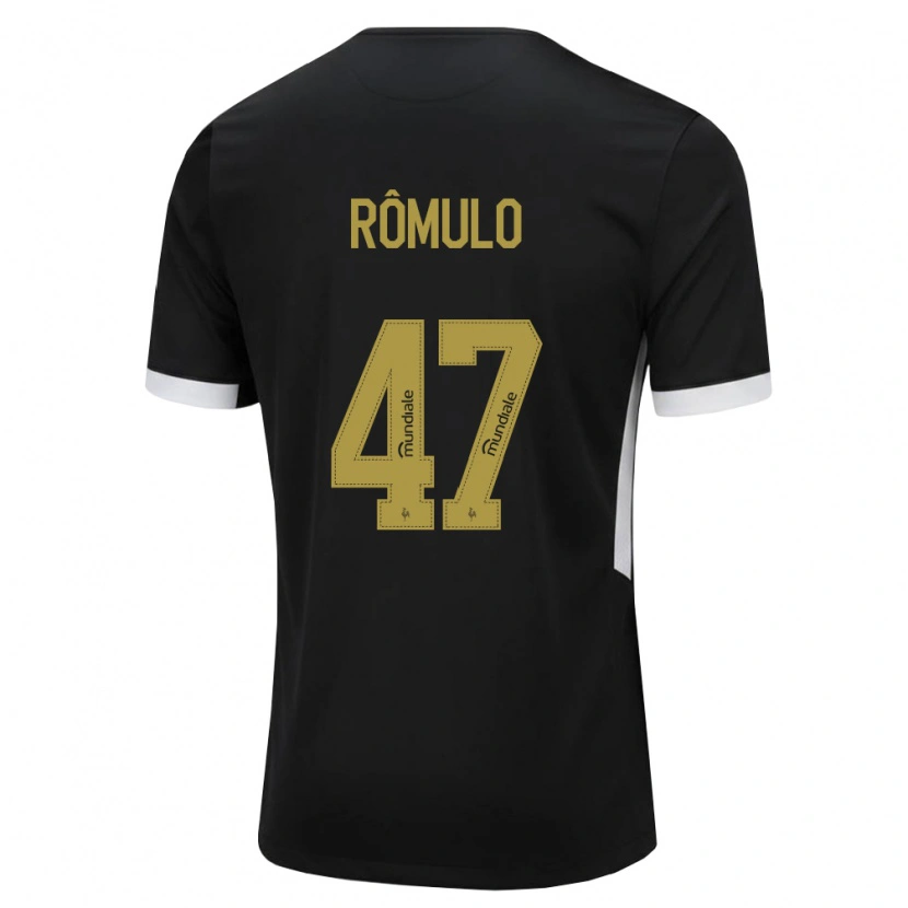 Danxen Män Rômulo Helberte Pereira Júnior #47 Svart Vit Gul Hemmatröja Matchtröjor 2026/27 Tröjor T-Tröja