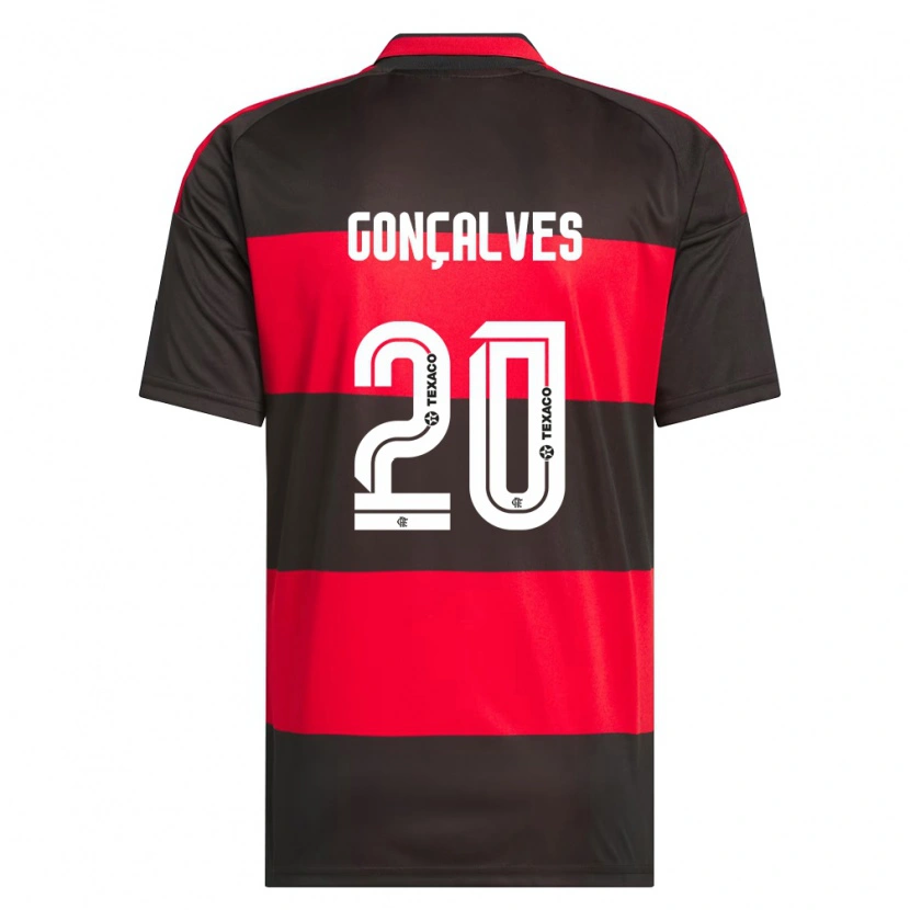 Danxen Män Matheus Gonçalves #20 Röd Svart Vit Hemmatröja Matchtröjor 2026/27 Tröjor T-Tröja