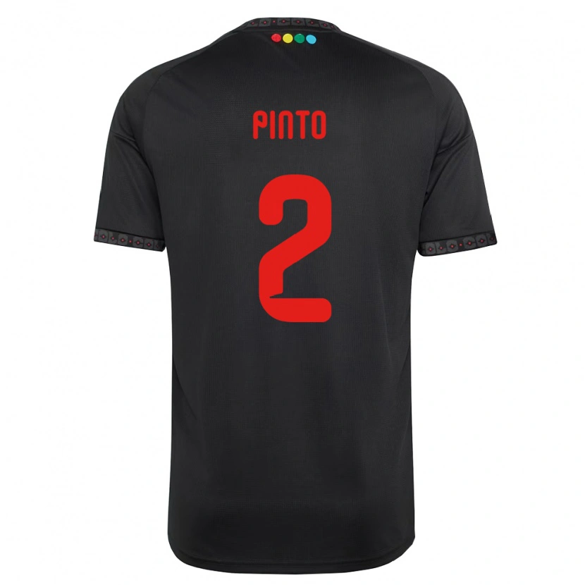 Danxen Män Matías Pinto #2 Svart Röd Bortatröja Matchtröjor 2026/27 Tröjor T-Tröja