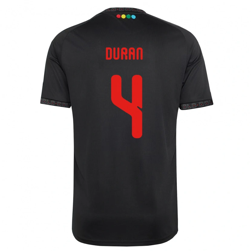 Danxen Män Elisa Durán #4 Svart Röd Bortatröja Matchtröjor 2026/27 Tröjor T-Tröja