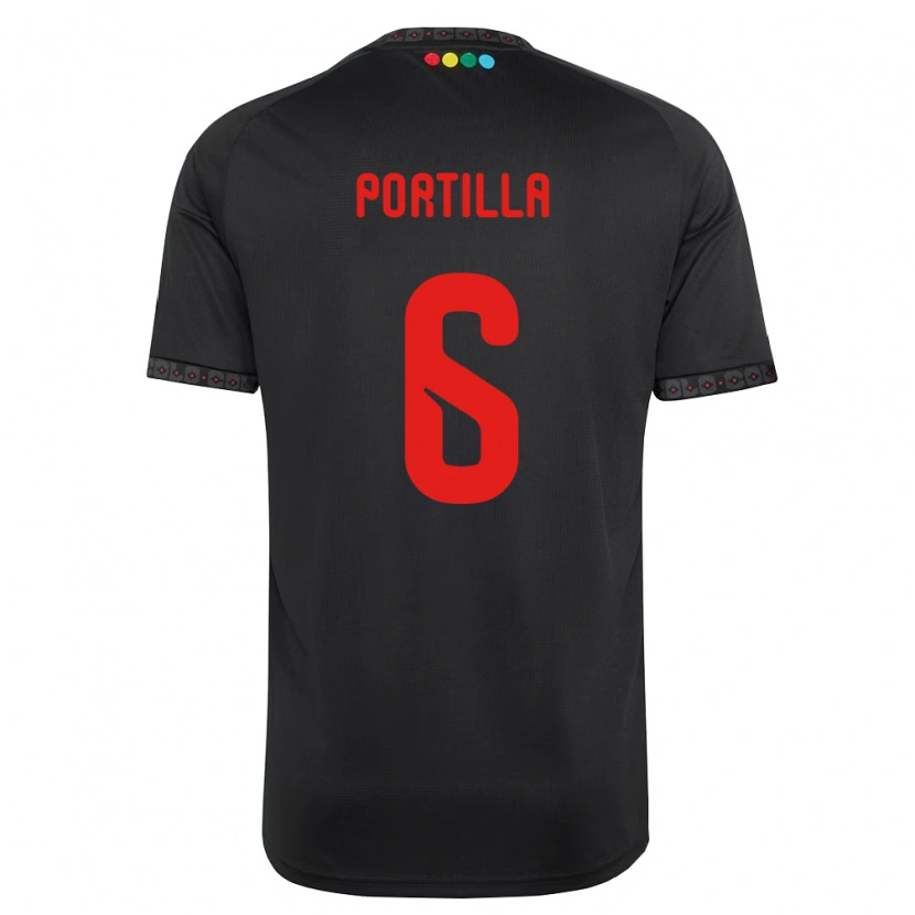 Danxen Män Dylan Portilla #6 Svart Röd Bortatröja Matchtröjor 2026/27 Tröjor T-Tröja