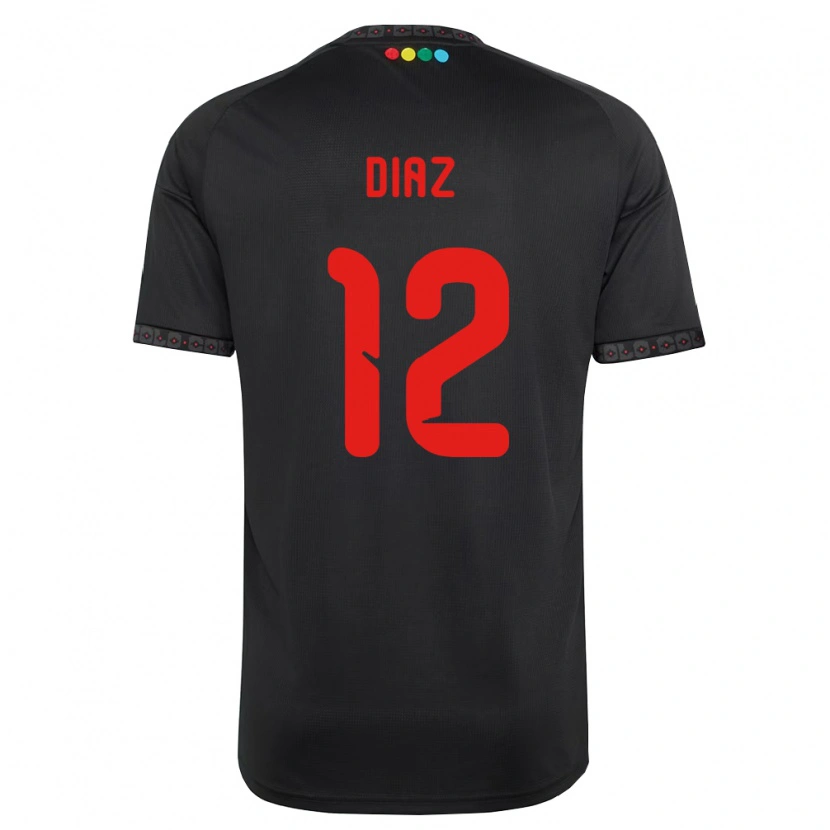 Danxen Män Javiera Díaz #12 Svart Röd Bortatröja Matchtröjor 2026/27 Tröjor T-Tröja