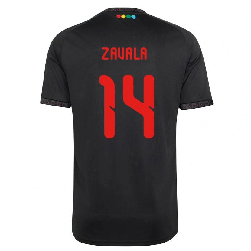 Danxen Män Cristián Zavala #14 Svart Röd Bortatröja Matchtröjor 2026/27 Tröjor T-Tröja