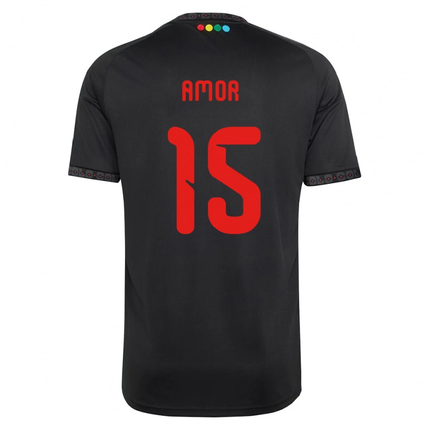 Danxen Män Emiliano Amor #15 Svart Röd Bortatröja Matchtröjor 2026/27 Tröjor T-Tröja