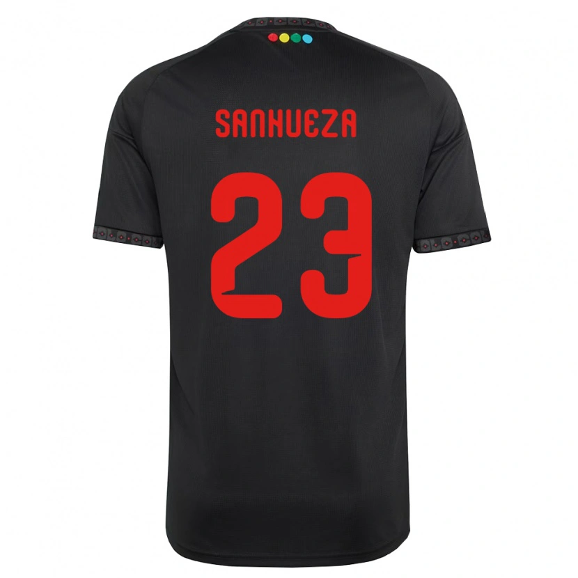 Danxen Män Nicol Sanhueza #23 Svart Röd Bortatröja Matchtröjor 2026/27 Tröjor T-Tröja