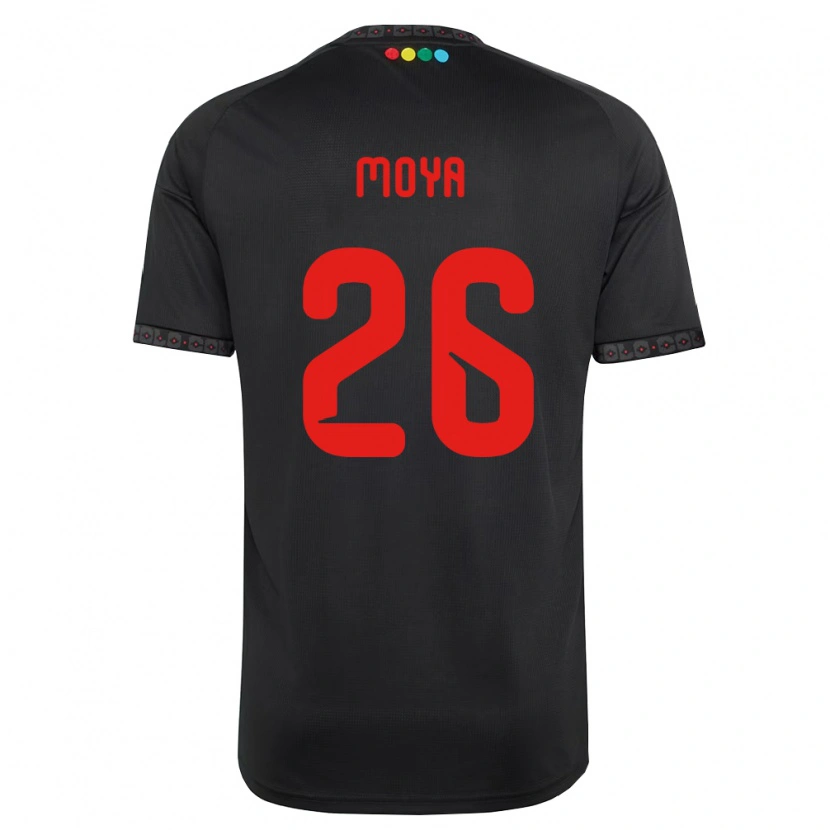 Danxen Män Matías Moya #26 Svart Röd Bortatröja Matchtröjor 2026/27 Tröjor T-Tröja