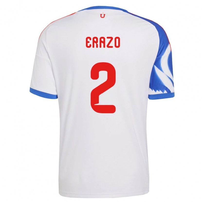 Danxen Män Dylan Erazo #2 Vit Marinblå Bortatröja Matchtröjor 2026/27 Tröjor T-Tröja