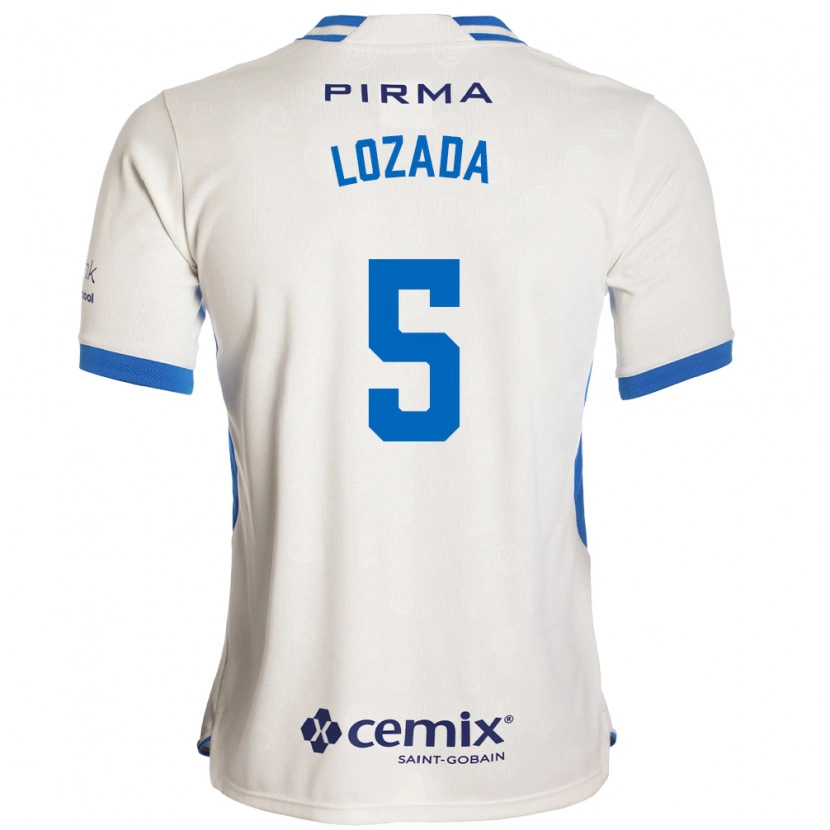 Danxen Män Ana Lozada #5 Vit Blå Röd Bortatröja Matchtröjor 2026/27 Tröjor T-Tröja