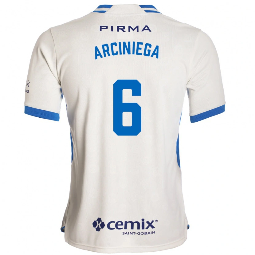 Danxen Män Mirelle Arciniega #6 Vit Blå Röd Bortatröja Matchtröjor 2026/27 Tröjor T-Tröja