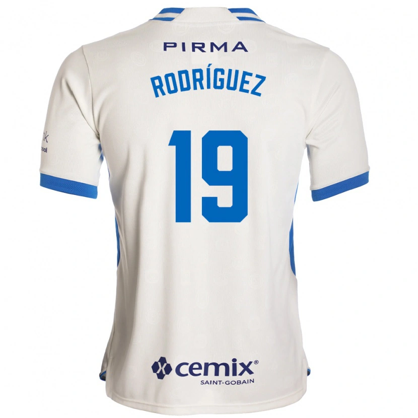Danxen Män Carlos Rodríguez #19 Vit Blå Röd Bortatröja Matchtröjor 2026/27 Tröjor T-Tröja