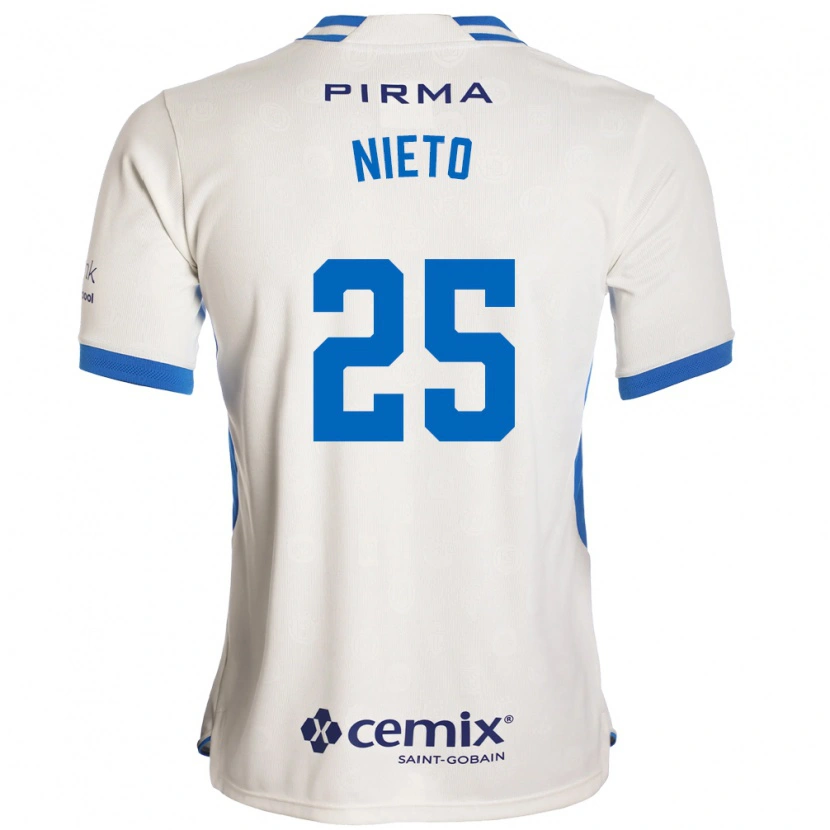 Danxen Män Natsidieli Nieto #25 Vit Blå Röd Bortatröja Matchtröjor 2026/27 Tröjor T-Tröja