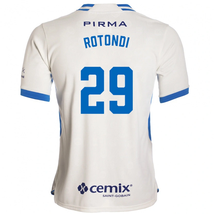 Danxen Män Carlos Rotondi #29 Vit Blå Röd Bortatröja Matchtröjor 2026/27 Tröjor T-Tröja