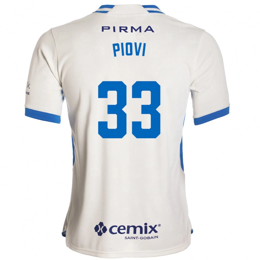 Danxen Män Gonzalo Piovi #33 Vit Blå Röd Bortatröja Matchtröjor 2026/27 Tröjor T-Tröja