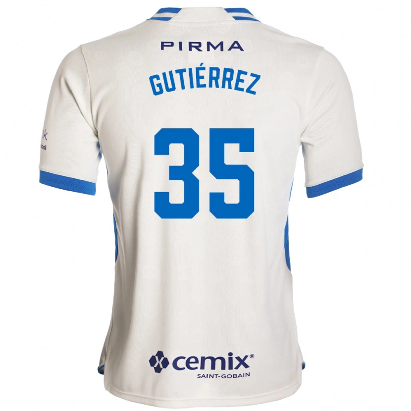 Danxen Män Luis Gutiérrez #35 Vit Blå Röd Bortatröja Matchtröjor 2026/27 Tröjor T-Tröja