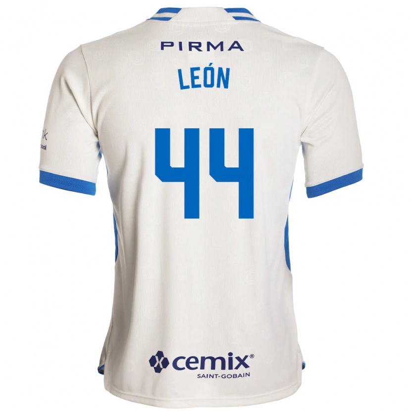 Danxen Män Cristhian León #44 Vit Blå Röd Bortatröja Matchtröjor 2026/27 Tröjor T-Tröja